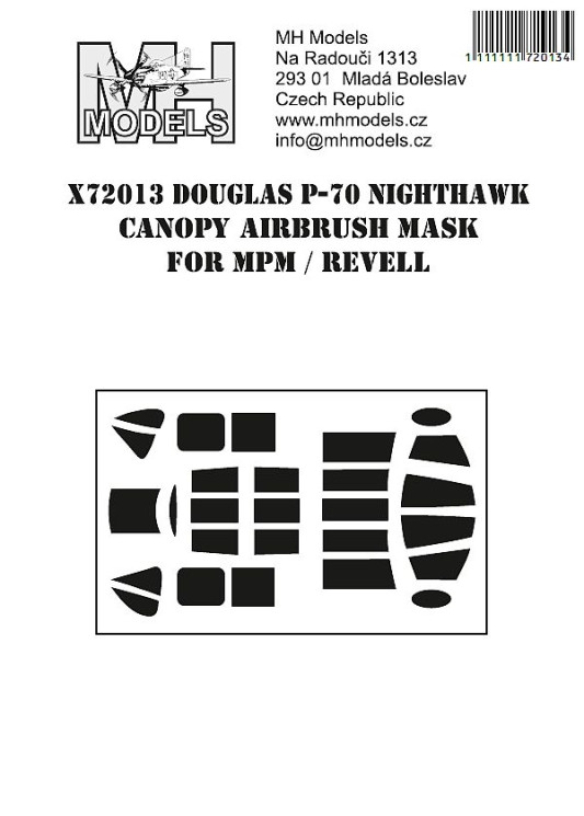 X72013 Douglas P-70 Nighthawk маски для фонаря.