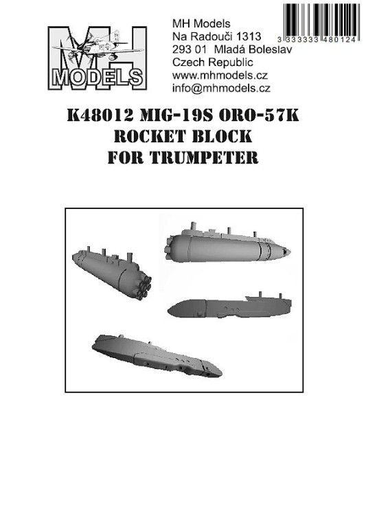 K48012 Миг-19С ORO-57K ракетный блок.