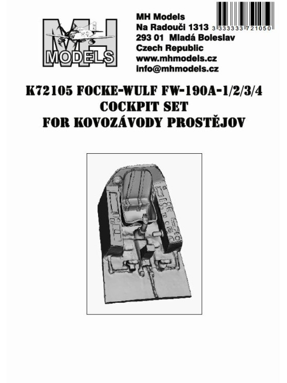 K72105 Кабіна Focke-Wulf Fw 190A-1/2/3/4 для Kovozavody Prostejov